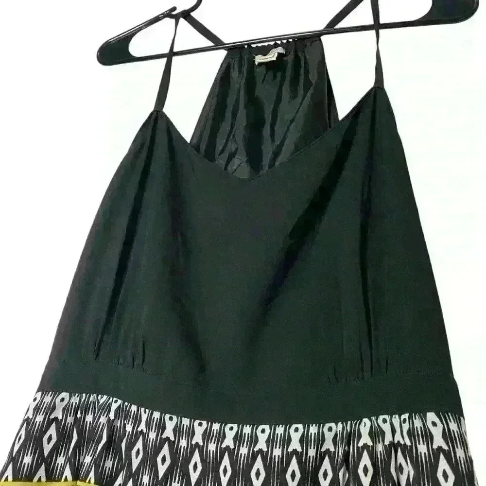 J. Crew Black/White Tribal Stripe Print Sleeveless Maxi Dress 8 C3861 - Picture 3 of 9